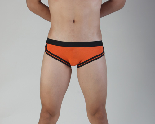 【Vannoor】橙色黑筋棉絲三角褲(XL)